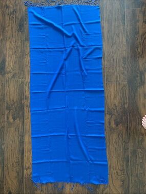 Bright Royal Blue Scarf with Fringe